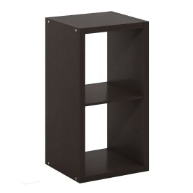 Cubicle Open Back Decorative Cube Storage Organizer, 2-Cube, Dark Oak