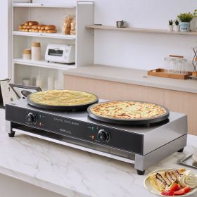 16-Inch Electric Crepe Maker Commercial Crepe Machine 3400W Double Head (Option: Natural)