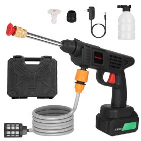 Cordless Pressure Washer Portable Electric Power Washer High Pressure Water Sprayer 363PSI Car Washer Cleaner With 12000mAh 48V Rechargeable Batt (Option: Black)