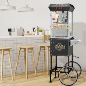 Popcorn Popper Machine With Cart  Popcorn Maker 850W 8 Oz 48 Cups Black (Option: Black)