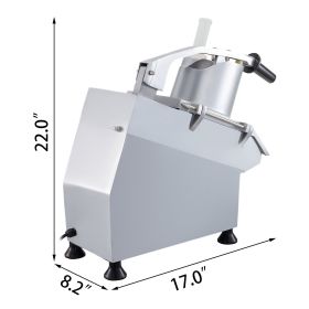 110V Commercial Food Processor 2 Feeding Holes, 550W Electric Vegetable Slicer 1600 RPM, Stainless Steel Vegetable Processor Detachable 6-blades, (Option: Natural)