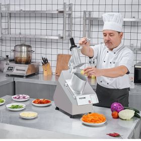 Food Processor Vegetable Chopper W/ 6 Blades Food-Grade Stainless Steel Blender (Option: Silver)