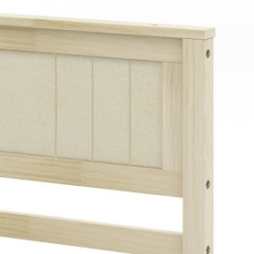 Twin/Full/Queen Size Wooden Bed Frame with Headboard and Slat Support (size: Full Size)